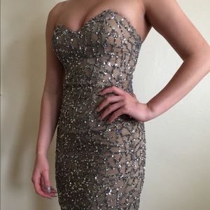 Strapless sparkly Scala dress